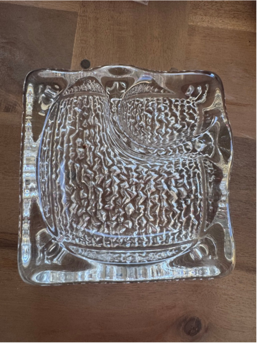 Unbranded Clear Glass ashtray -  heavy